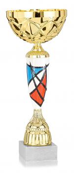 Pokal Muster rot - weiß - blau mit und ohne Deckel 48 cm - 25 cm