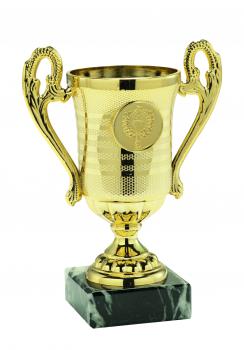 Minipokal mit Henkel Gold - Silber - Bronze
