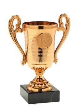 Minipokal mit Henkel Gold - Silber - Bronze