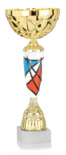 Pokal Muster rot - weiß - blau mit und ohne Deckel 48 cm - 25 cm
