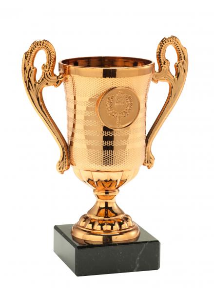 Minipokal mit Henkel Gold - Silber - Bronze
